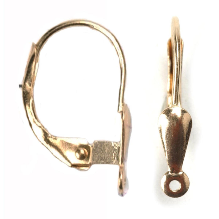 14KY Lever Backs Tear Drop with Closed Ring at 90 Degrees - Otto Frei