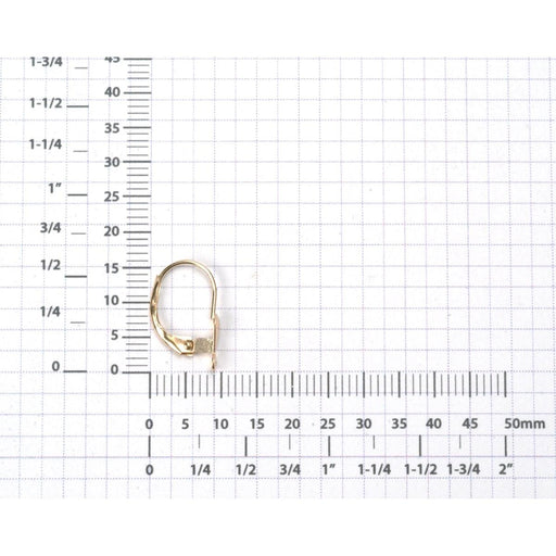14KY Lever Backs Tear Drop with Closed Ring at 90 Degrees - Otto Frei