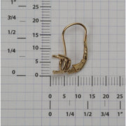 14KY Lever Backs with 3 Prong Heart V-End Double Gallery Setting - Otto Frei