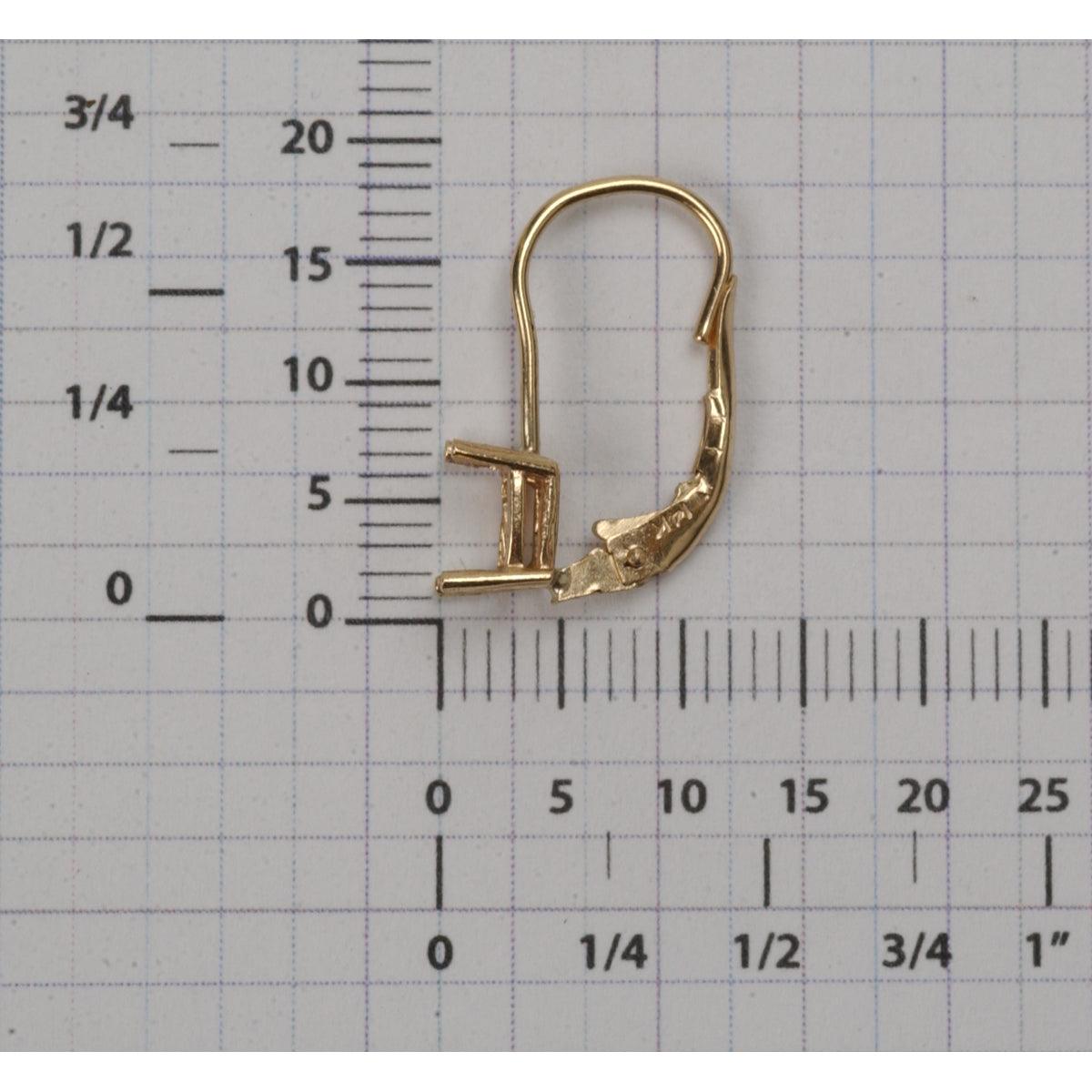 14KY Lever Backs with 4 Prong Emerald Double Gallery Setting OttoFrei