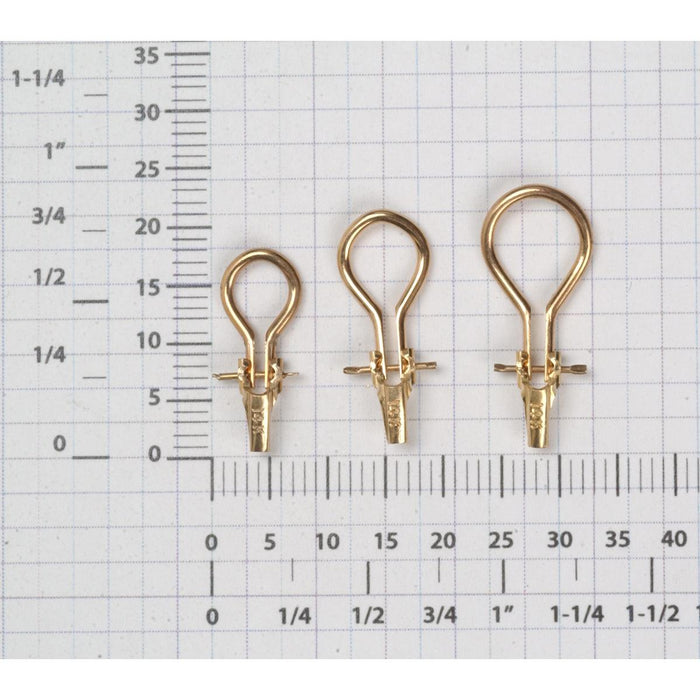 14KY Omega Earring Clips with Hollow Lugs-SM, MED & LG - Otto Frei