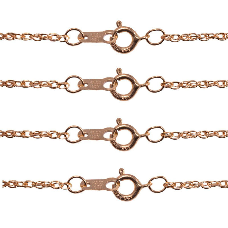 14KY Rope Chains 0.9mm with Spring Ring Clasp - Otto Frei