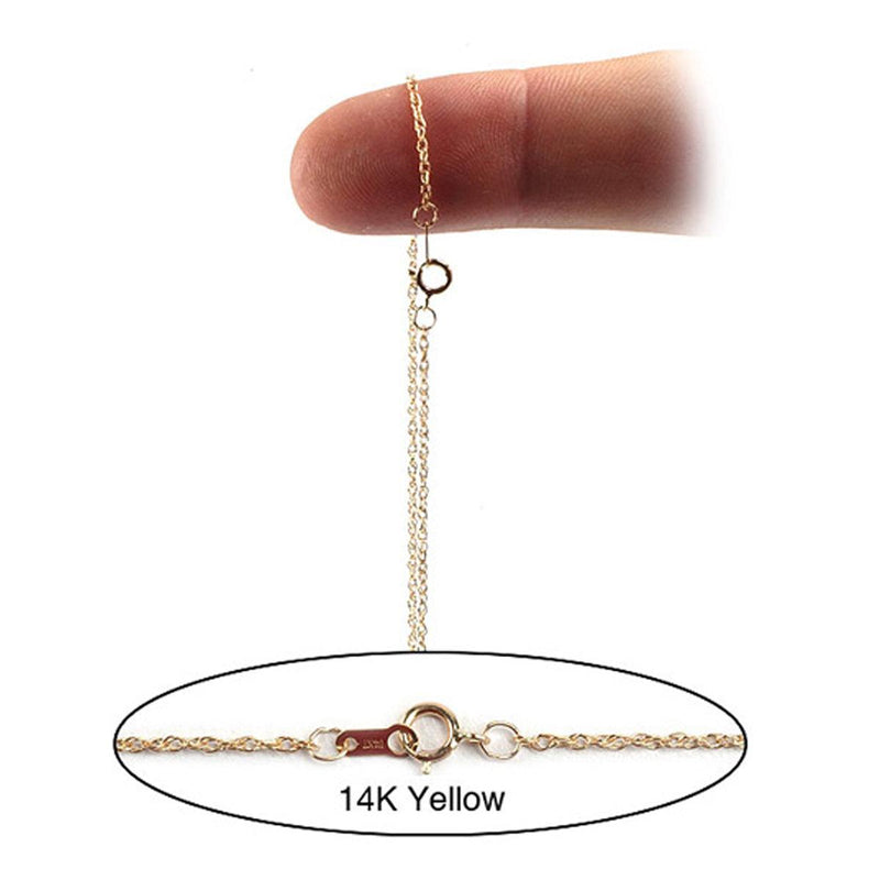 14KY Rope Chains 0.9mm with Spring Ring Clasp - Otto Frei