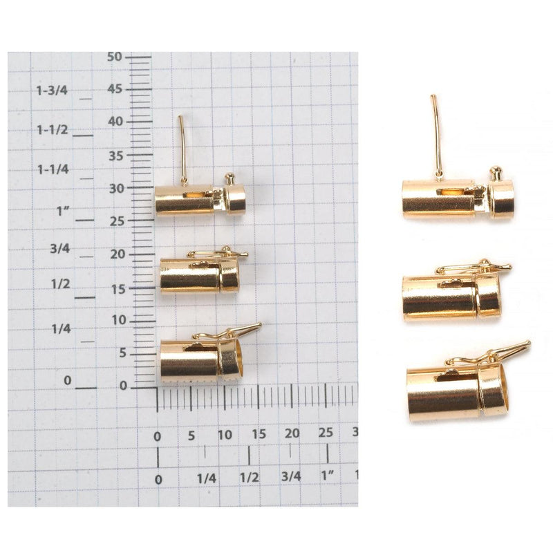14KY Round Tube Barrel Solder On Clasps-5.6 & 6.4 mm - Otto Frei