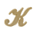 Gold Script Initial K – 7mm Gussanhänger - 14K Gelb
