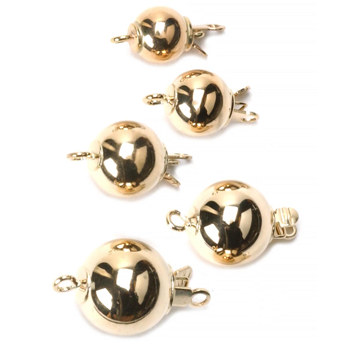 14K Yellow Gold Smooth Polished Plain Ball Clasp — Otto Frei