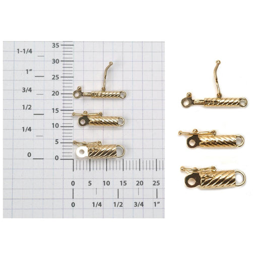 14KY Swirl Design Barrel Clasps-2 mm, 3 mm & 4 mm - Otto Frei