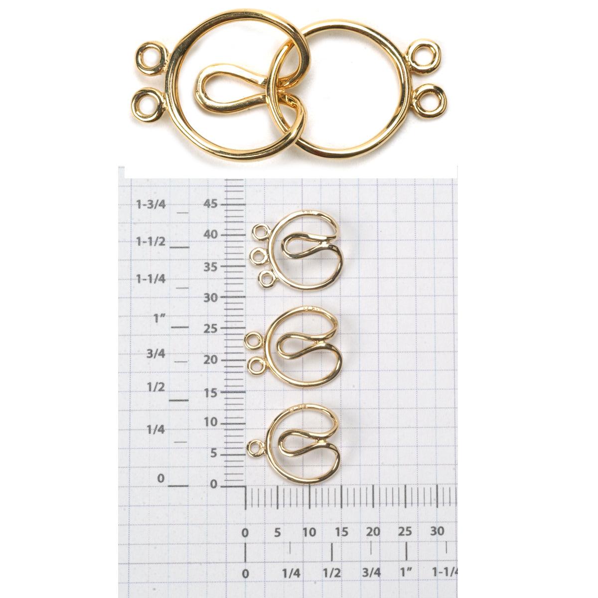 Gold Two-Row Interlock Wire Clasp 13x27mm | Otto Frei