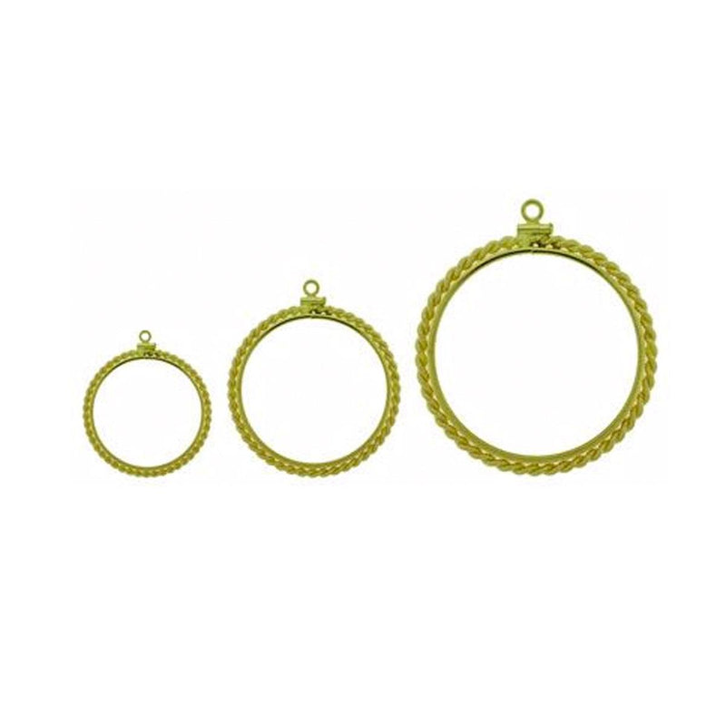 14KY, Yellow Gold Filled American Gold Coin Mountings - Rope Edge - Otto Frei
