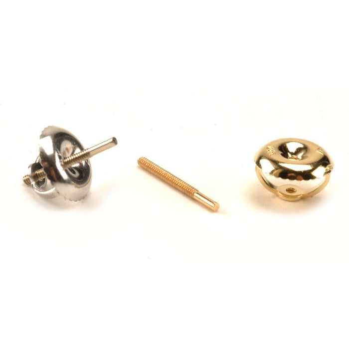14KY,14KW & 18KY .030" Threaded Earring Posts & 6.25mm Threaded Earring Backs Sets - Otto Frei