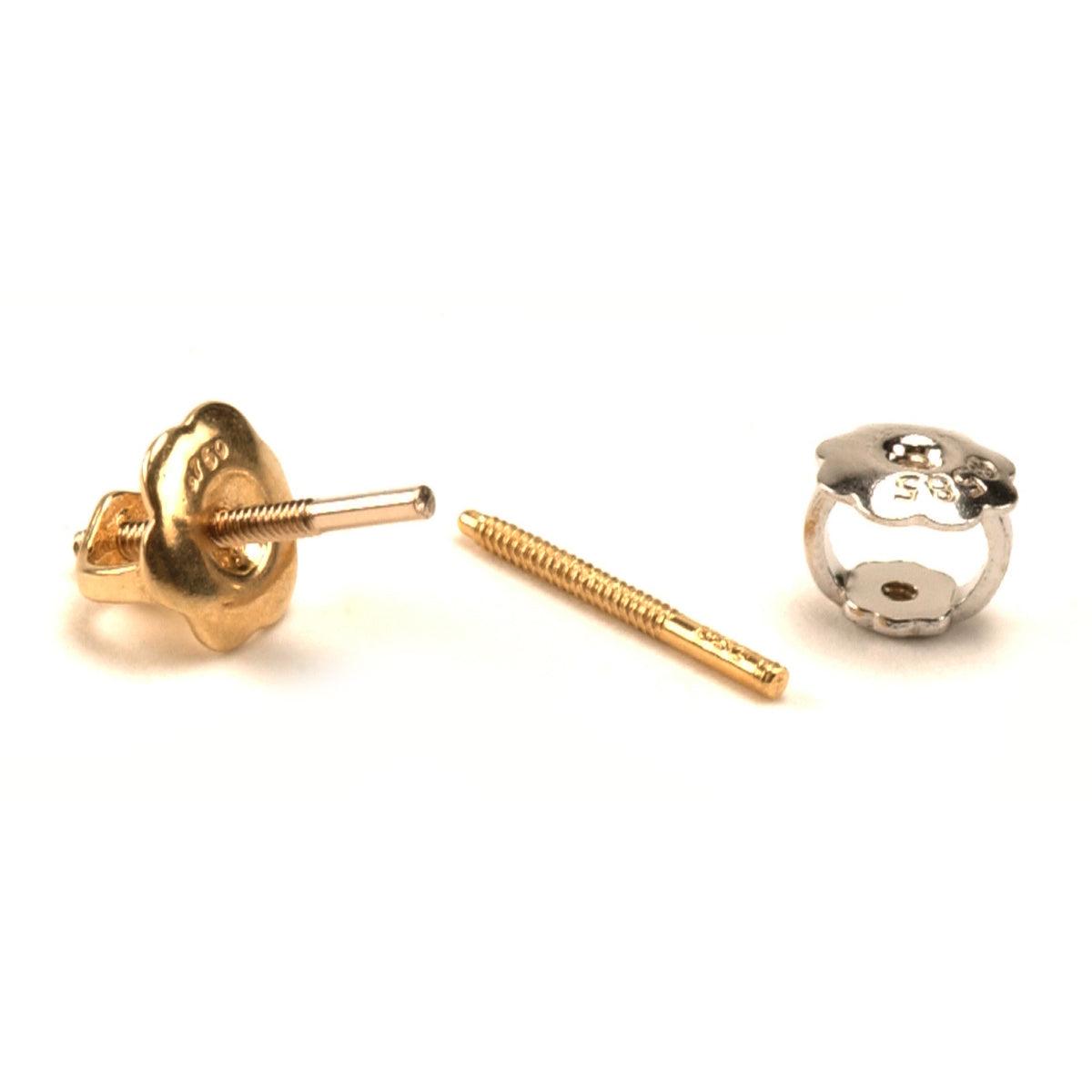 Gold Threaded Earring Posts & 4.5mm Ear Nut Sets | .034