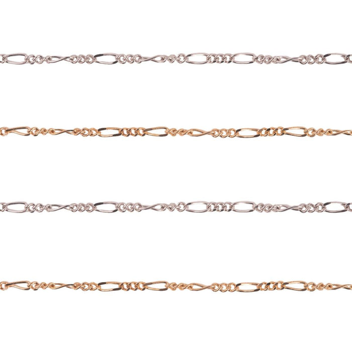 14KY,14KW & 18KY Figaro Chain 1.5mm Sold by the Inch - Otto Frei