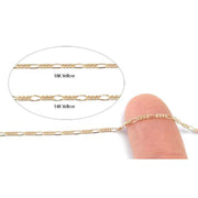 14KY,14KW & 18KY Figaro Chain 1.5mm Sold by the Inch - Otto Frei