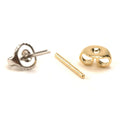 Perni per orecchini a frizione in oro, platino e oro rosa .036" con fermi extra pesanti da 7.0mm - Platino