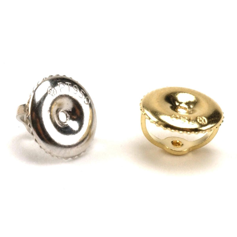 14KY,14KW,18KW & Platinum .034" Threaded Earring Backs-6.5mm OD - Otto Frei