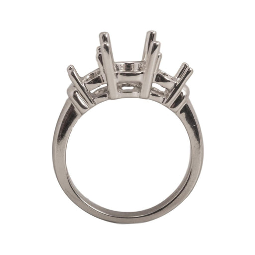14KY,14KW,18KW & Platinum 3-Stone Round Ring Mountings-5mm Center Stone With 2- 3.25mm Round Sides - Otto Frei