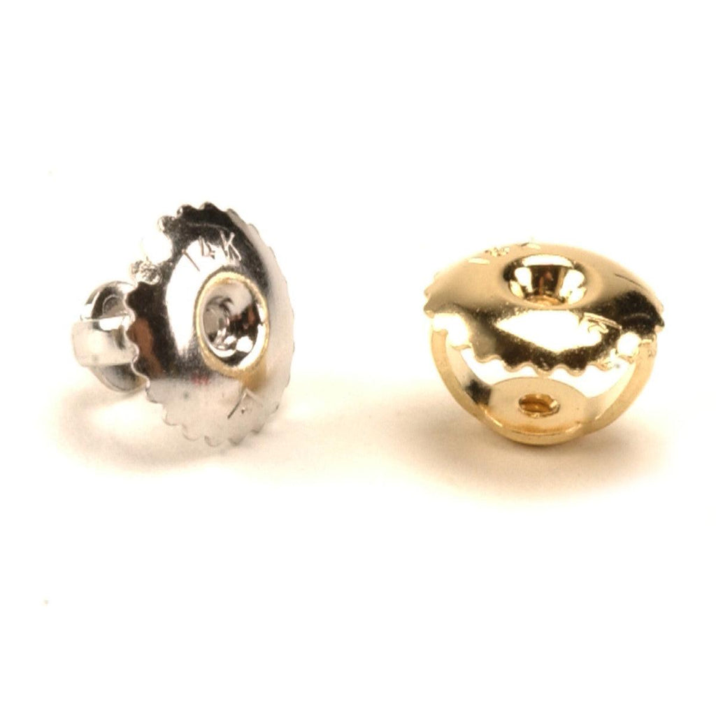 14KY,14KW,18KY 18KW Threaded Earring Backs-6mm OD