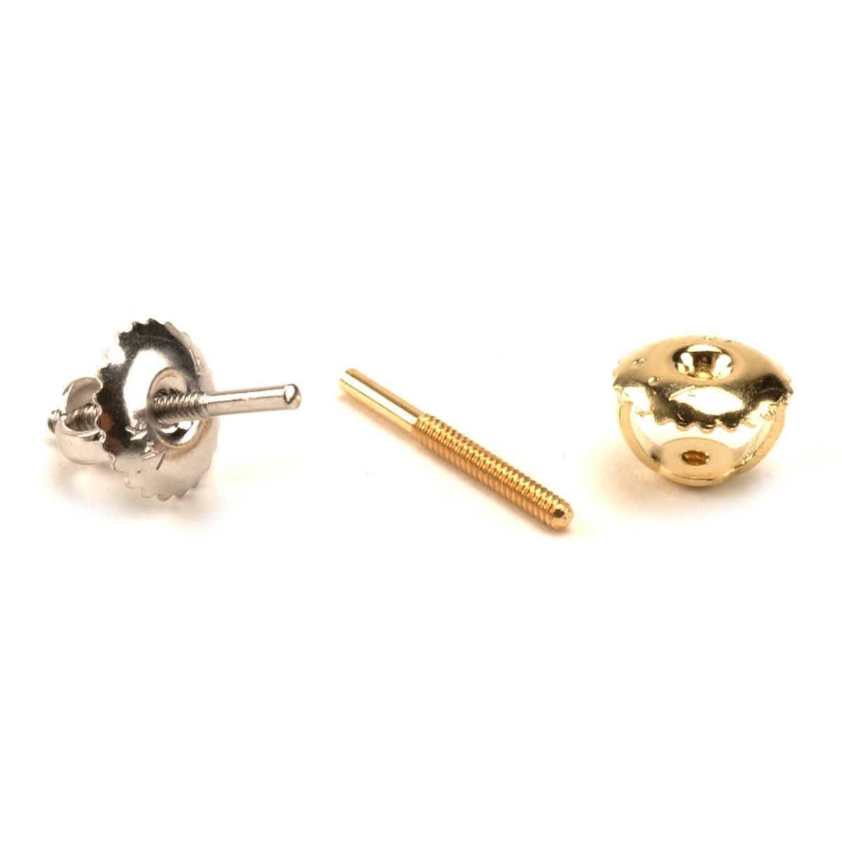 Gold Threaded Earring Posts & 6mm Backs Set | .036
