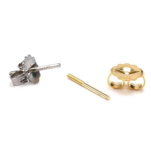 14KY,14KW,18KY & 18KW Push-on Screw-off Threaded Earring Post & Back Sets - Otto Frei