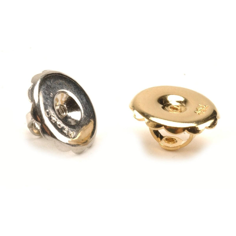 14KY,14KW,18KY & Platinum .041" Threaded Monster 9.5mm Earring Backs - Otto Frei