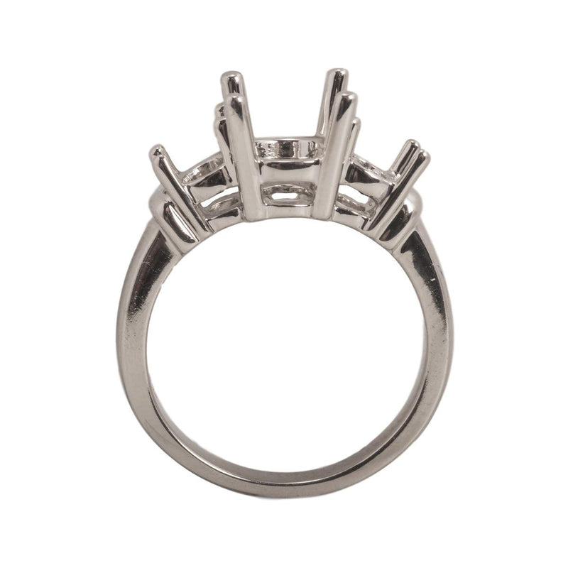 14KY,14KW,18KY,18KW & Platinum 3-Stone Round Ring Mountings-5.5mm Center Stone With 2-3.25mm Sides - Otto Frei