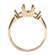 14KY,14KW,18KY,18KW & Platinum 3-Stone Round Ring Mountings-6mm Center Stone With 2-4mm Round Sides - Otto Frei