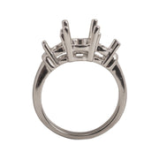 14KY,14KW,18KY,18KW & Platinum 3-Stone Round Ring Mountings-6mm Center Stone With 2-4mm Round Sides - Otto Frei