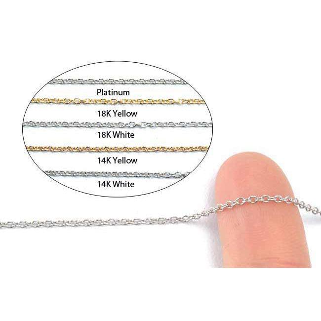14KY,14KW,18KY,18KW & Platinum Cable Chain 1.5mm Sold by the Inch - Otto Frei