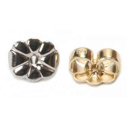 14KY,14KW,18KY,18KW & Platinum Heavy Flower 6.1mm Friction Earring Backs - Otto Frei