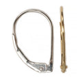 Gold & Platinum Plain Lever Back with Unset Rivets 15mm x 9.7mm - Platinum