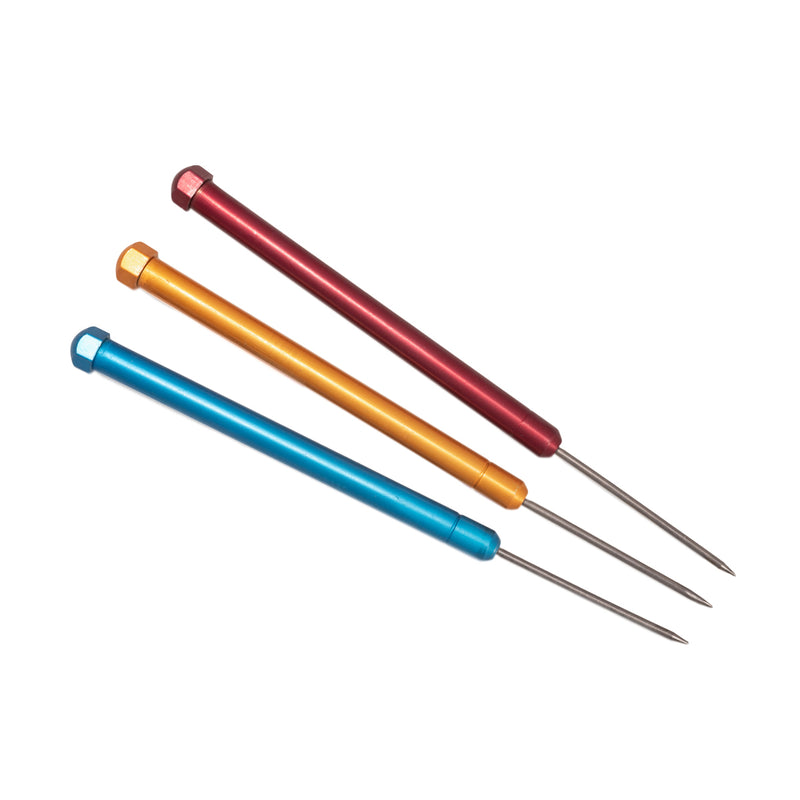 Set of 3 Color Coded Titanium Soldering Picks-Blue, Yellow & Red