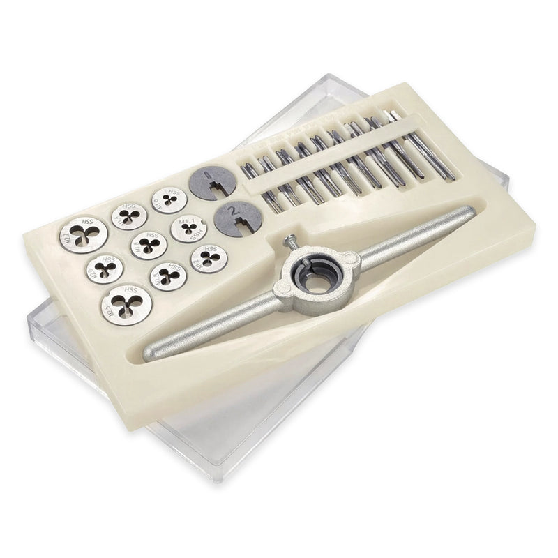 Miniature Metric Tap and Die Set with 18 Taps & 9 Dies