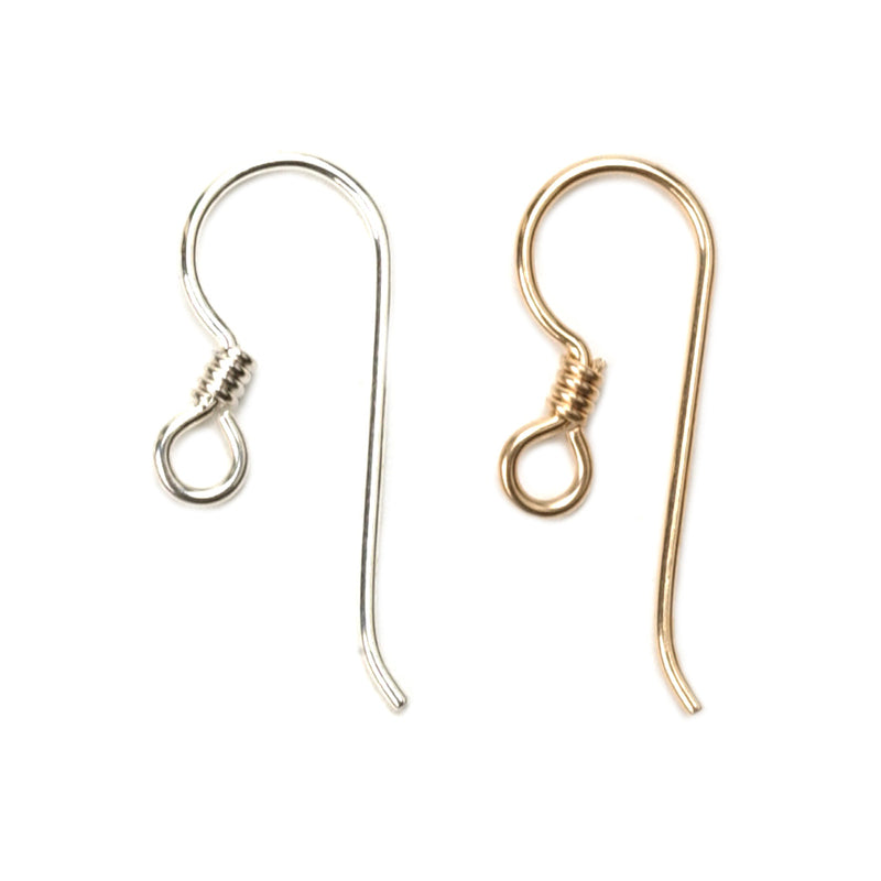 Sterling Silver & Yellow Gold Filled Shepherd Hooks with Coil-Made in the USA - Packs of 6