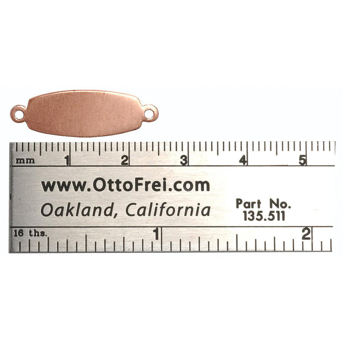 24 Gauge Connecting Oval With Ring 1" x 5/16'' Pack of 6 - Otto Frei