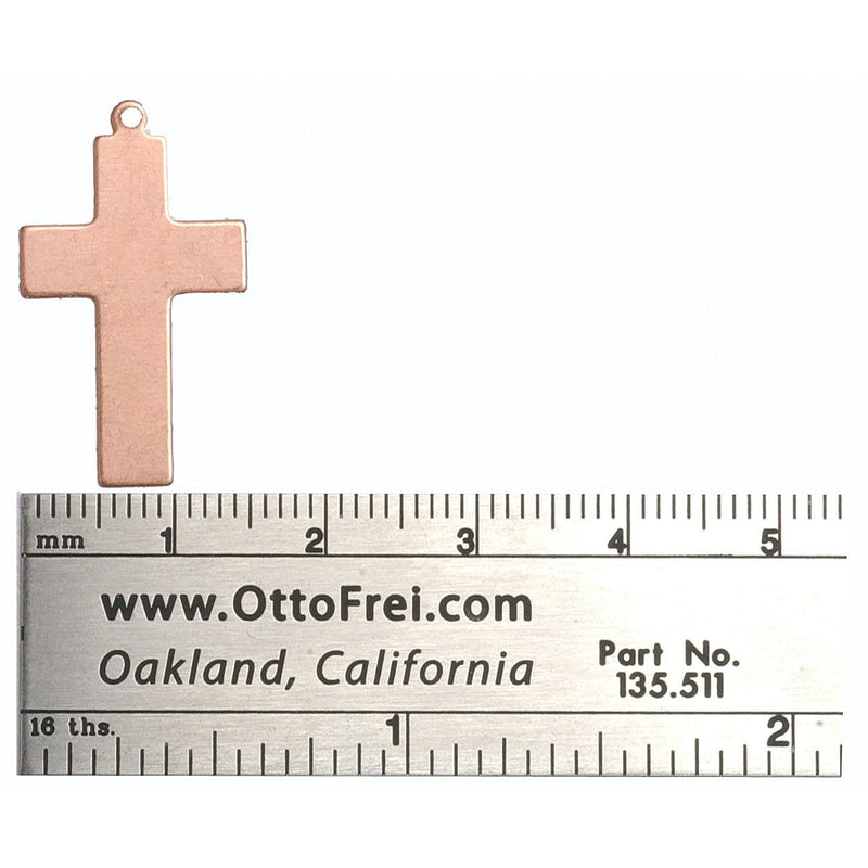 24 Gauge Cross With Ring 5/8" x 1'' Pack of 6 - Otto Frei