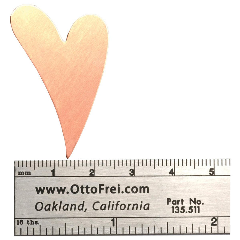 24 Gauge Funky Heart 1-1/2" x 1" Pack of 6 - Otto Frei