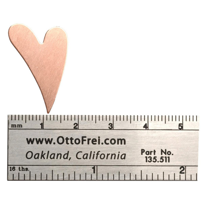 24 Gauge Funky Heart 1" x 5/8" Pack of 6 - Otto Frei