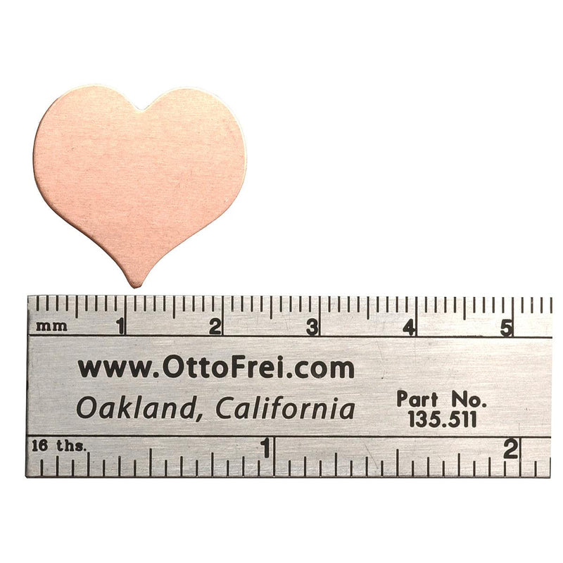 24 Gauge Heart 13/16" x 7/8" Pack of 6 - Otto Frei