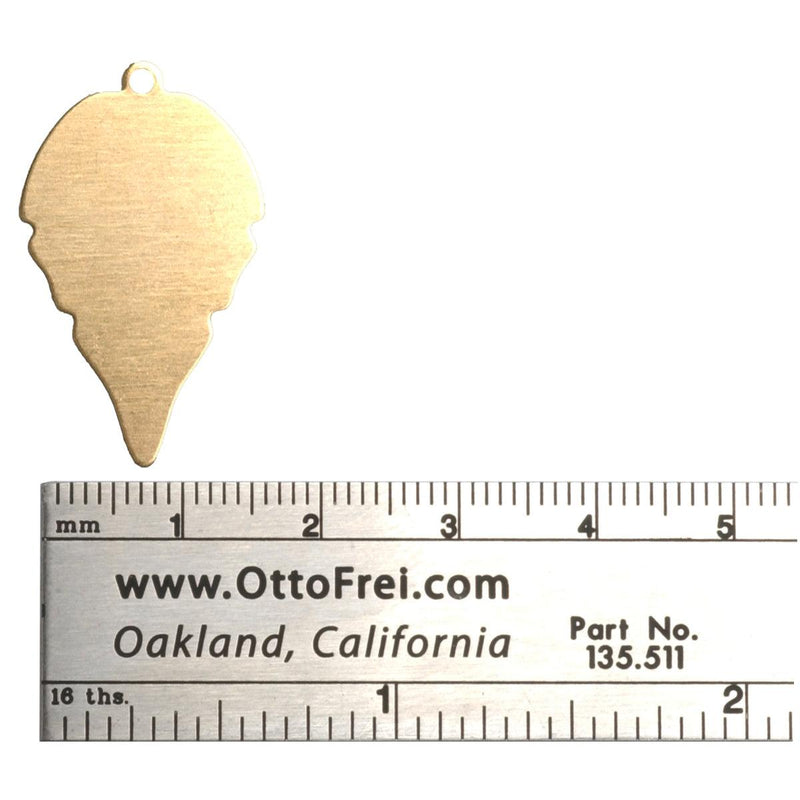 24 Gauge Leaf With Ring 27mm x 18mm Pack of 6 - Otto Frei