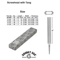 Grobet USA Limas de precisión italianas para cabezas de tornillo con espiga, tamaños de 3", del 2 al 8 - #6 (0.018"/0.45mm)