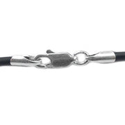 Sterling Silver Lobster Claw Clasp on Black Leather 1.5mm Necklace Cord - Otto Frei