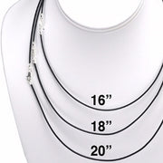 Sterling Silver Lobster Claw Clasp on Black Leather 1.5mm Necklace Cord - Otto Frei