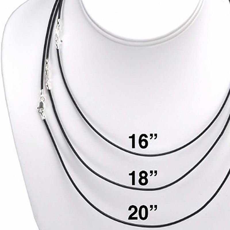 Sterling Silver Lobster Claw Clasp on Black Leather 1.5mm Necklace Cord - Otto Frei