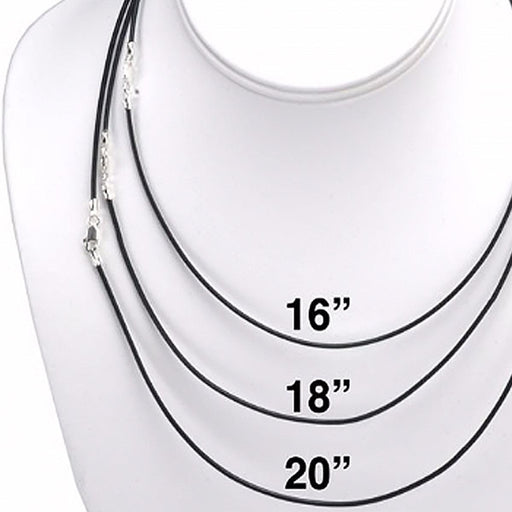 Sterling Silver Lobster Claw Clasp on Black Leather 1.5mm Necklace Cord - Otto Frei