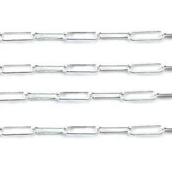 Sterling Silver Long Cable Flat Chain 2.1mm-5 Ft. (60 Inch) Pack