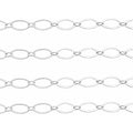 Ausgefallene lange und kurze flache Kette aus Sterlingsilber | 7,3 mm x 3,7 mm – 5 Fuß. (60 Zoll) Packung