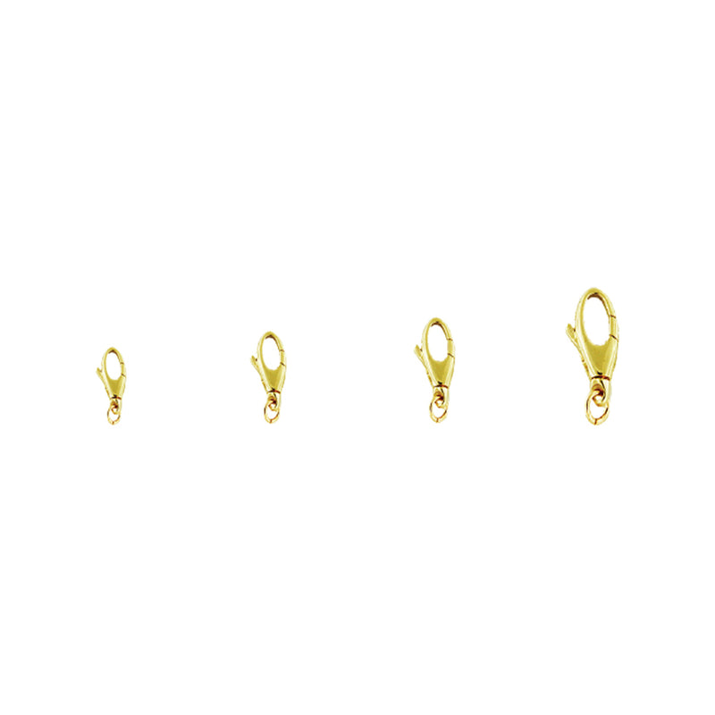 14K Yellow Oval Swivel Lobster Clasps with Ring