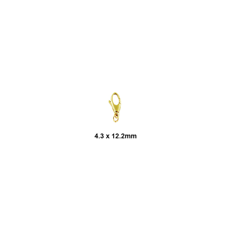 14K Yellow Oval Swivel Lobster Clasps with Ring