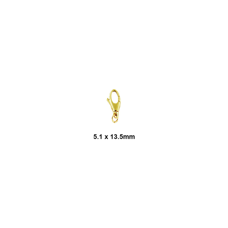 14K Yellow Oval Swivel Lobster Clasps with Ring