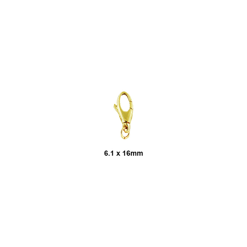 14K Yellow Oval Swivel Lobster Clasps with Ring